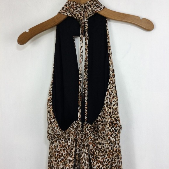 Free People Animal Instinct Cheetah Print Halter Maxi Dress Brown Size 4 - Picture 6 of 13